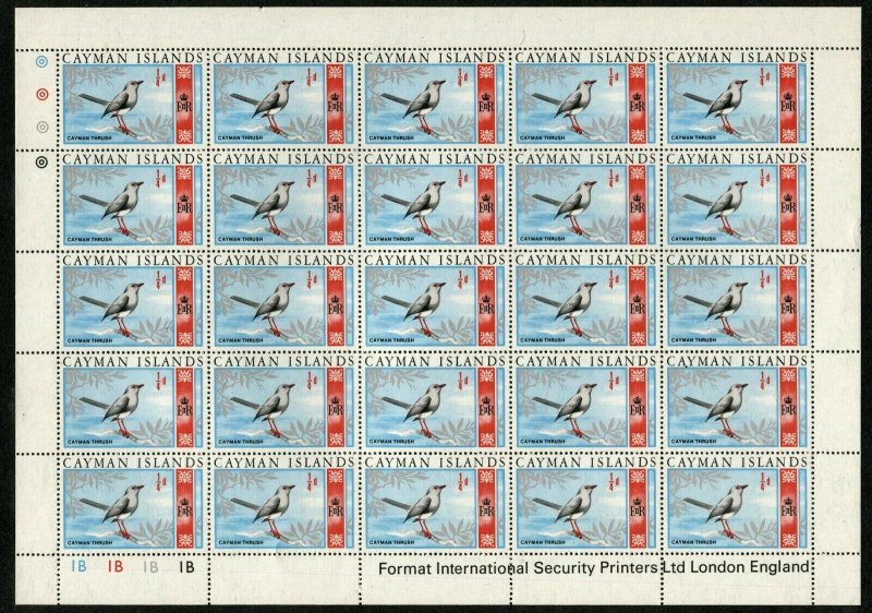 CAYMAN ISLANDS #210 Grand Thrush British Commonwealth Sheet Stamps Postage MNH