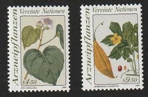 1991 United Nations Sc#101-102 Vienna   MNH Medicinal Plants