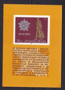 Yugoslavia   #1540   MNH  1981  sheet anniversary national insurrection