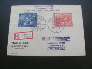 GERMANY DDR 1949 COVER LEIPZIG FAIR 32+EUROS (100)