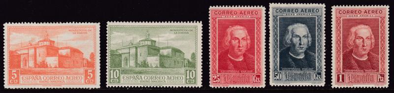 Spain 1930 Columbus Air Mails Complete (7) Spanish-American Issue F/VF/Mint(*)