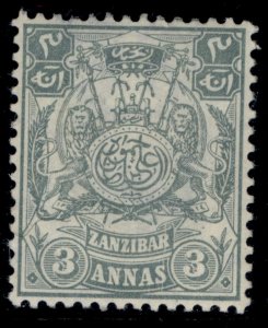 ZANZIBAR EDVII SG214, 3a grey, LH MINT.