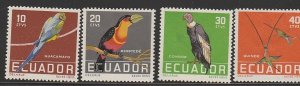 ECUADOR #634-7 MINT HINGED COMPLETE THIN #636