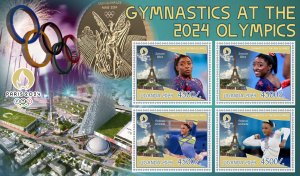 Olympic Games Paris 2024 Gymnastics 2024 year, 1+1 sheets  perforated  NEW