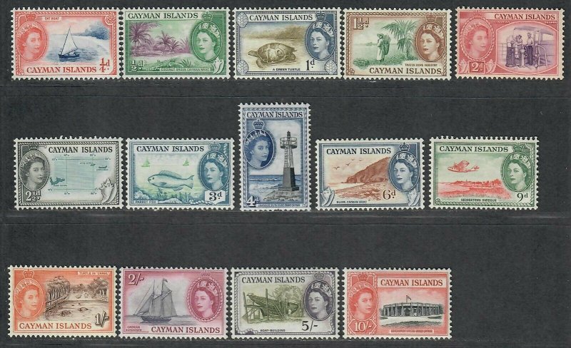 $Cayman Islands Sc#135-148 M/H-LH/Vf, short set, Cv. $87