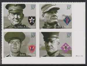US 3964a Distinguished Marines Plate Block MNH 