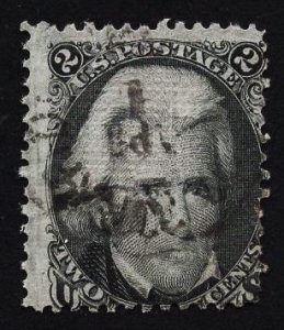 US Stamp #85b 2c Black Jackson Z Grill USED SCV $1100