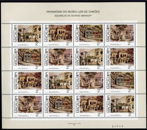 Macao 588-591a sheet,MNH.Mi 616-619. George Smirnoff,Luis de Camoens Museum,1989