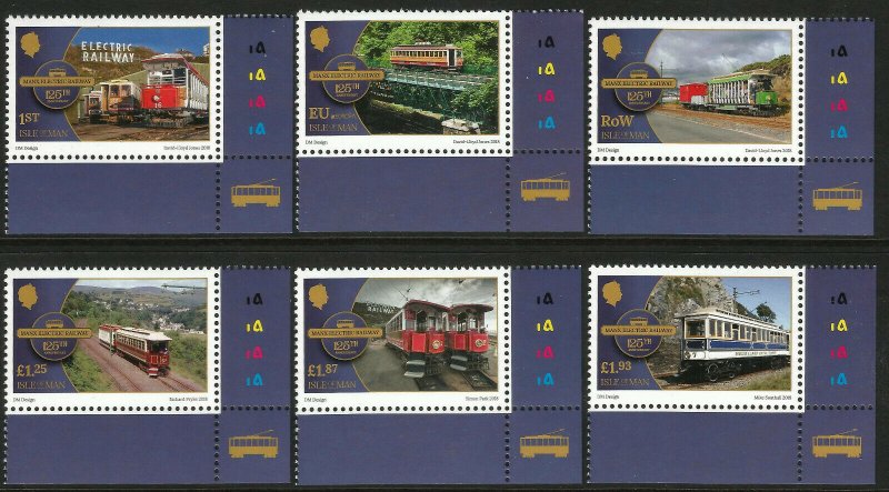 Isle of Man IOM 125th Anniversary Electric Railway 6v Set unmounted mint MNH