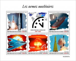GUINEA - 2023 - Nuclear Weapons - Perf 5v Sheet - Mint Never Hinged