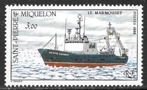 ST PIERRE AND MIQUELON 1987-91 3fr SHIP Issue Sc 496 MNH