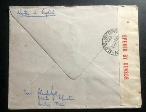 1943 Bombay India Censored Commercial Cover To Sydney Australia