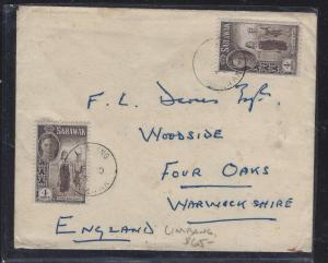   SARAWAK POSTAL HISTORY (PP1509B) COVER  KGVI  1950 4CX2 LIMBANG TO ENGLAND