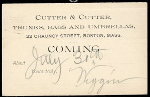 Dollar Box - 1896 Boston American Flag cancel - E on GPC