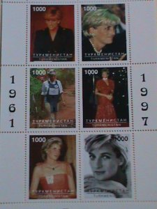 TURKMENISTAN STAMP: 1997- PRINCESS DIANA-THE BEAUTY OF  PRINCESS-MINT NH