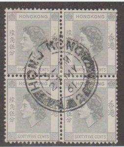 Hong Kong Scott #193 Stamp - Used Block of 4