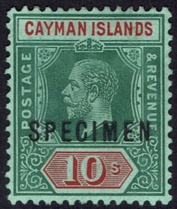 CAYMAN ISLANDS 1912 KGV SPECIMEN 10/- 