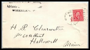 1919 US Cover - West Middlesex, Pennsylvania to Hallowell, Maine K4 