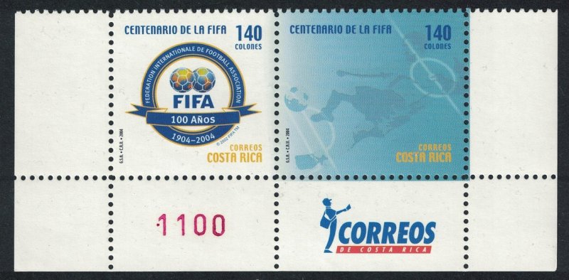 Costa Rica Centenary of FIFA Football Association Bottom pair SG#1772-1773