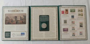 Folio White House Bicentennial + 1992 Silver Dollar Postal Commemorative Society