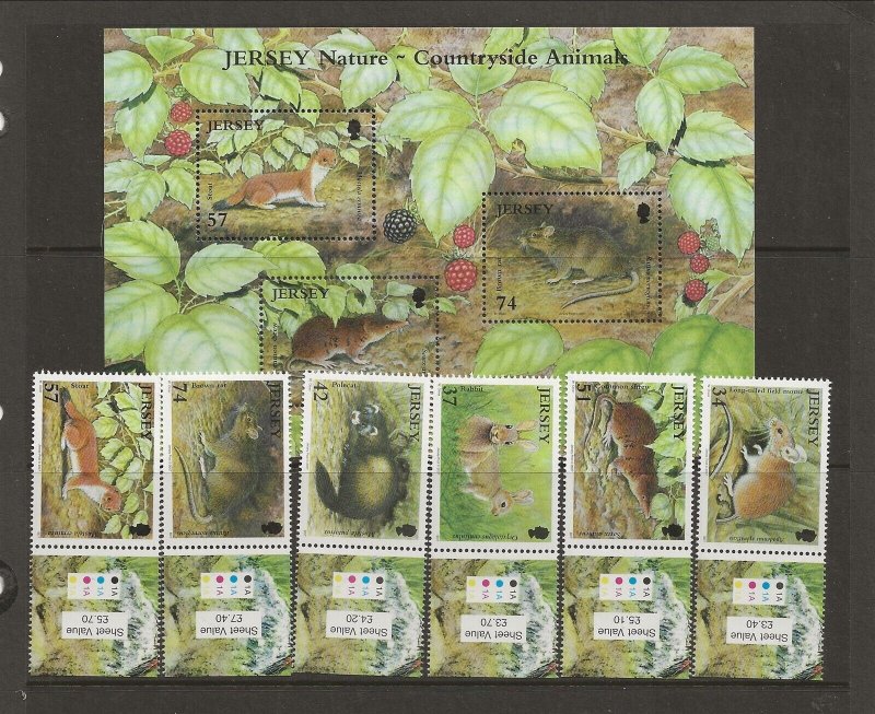 GB - JERSEY Sc 1252-58 NH issue of 2007 - SET+S/S - ANIMALS