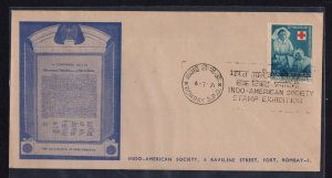 India #527 on 1971 unaddressed cachet cover for the Indo-American Society Exhibi