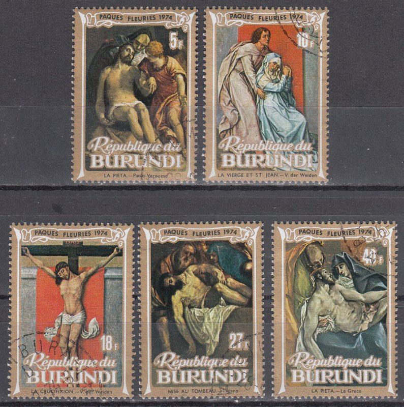 burundi  scott no 444-48  used