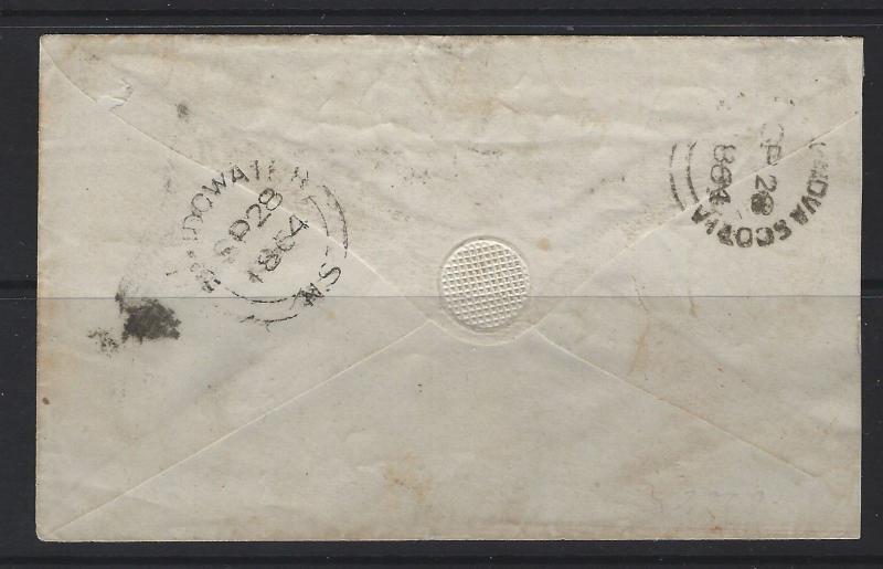 NOVA SCOTIA - #10 - 5c QUEEN VICTORIA 1864 COVER TO BRIDGEWATER, NS