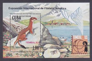 Cuba 2591 MNH 1983 Animal Weasel Souvenir Sheet Very Fine
