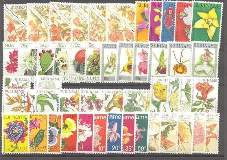 Suriname MNH lot Flowers SCV53.35