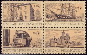 United States, 1971, Historic Preservation Issue, sc#1440-43, MNH