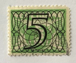 Netherlands 1940-44 Scott 227 used - 5c on 3c, Numeral overprinted