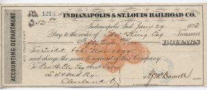 1873 Indianapolis & St. Louis R.R. Co. draft RN-C1 [6412.65]