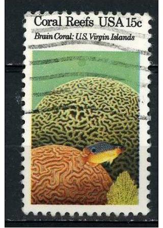 USA 1980  Scott 1827 used - 15c, Brain coral Virgin Islands