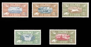 Iceland #C4-8 Cat$240, 1930 Parliament, set of five, very lightly hinged