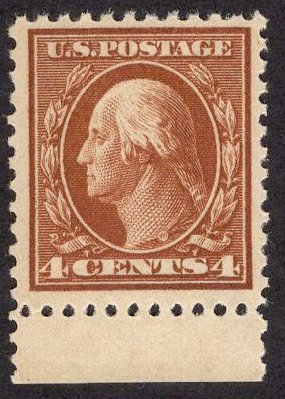 US Stamp #503 Margin Tab 4c Washington MINT NH SCV $19