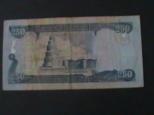 ​IRAQ-CENTRAL BANK OF IRAQ-250 DINARS- CIRCULATED -ANTIQUE BANK NOTE-VF
