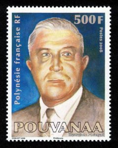French Polynesia 2008 - Pouvanaa Politician MNH Set # 974