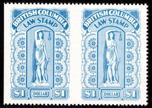 BCL40a, $1 Blue Law Stamp (1942-1948) mint pair imperforate between vertically