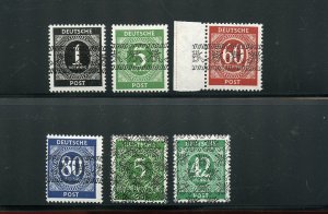 GERMANY ALLIED ZONE GROUP NUMERALS WITH INVERTED OVERPRINTS MINT NEVER HINGED*