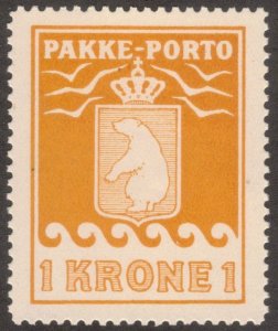 GREENLAND 1937 1kr Parcel Post; Scott Q11; MNH