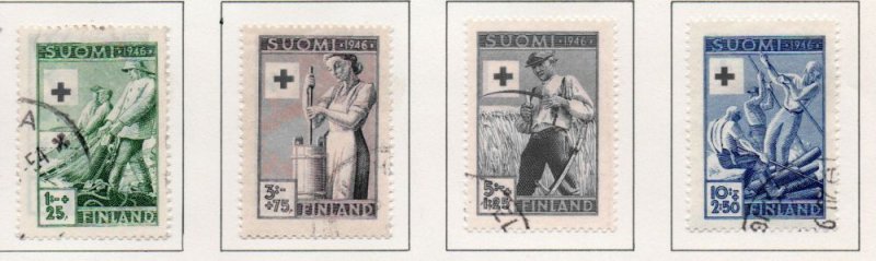 Finland Sc B74-77 1946 Red Cross charity stamp set used