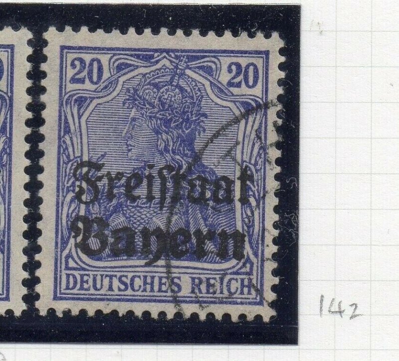 Bayern 1919 Early Issue Fine Used 20pf. Optd NW-10744