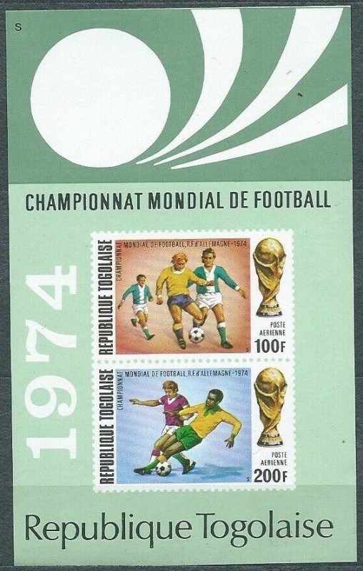 1974 Togo 1021-1022/B81b 1974 FIFA World Cup in Munich 5,50 €