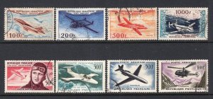 France 1954-1959 Airmail Sets VF Used #C29-32, C33-36