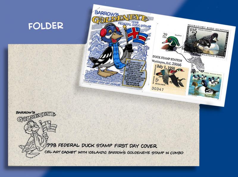 RW65 Barrow's Goldeneye - Special Iceland Combo FDC w/ Animation Cel Cachet