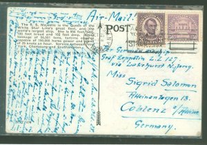 US 557/570 1928 Postal card sent on the return flight of the Graf Zeppelin from Lakehurst, NJ to Frankfurt (main) Germany.