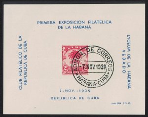 Caribic Palm Tree First Philatelic Exhibition Sheetlet RARR 1939 Canc