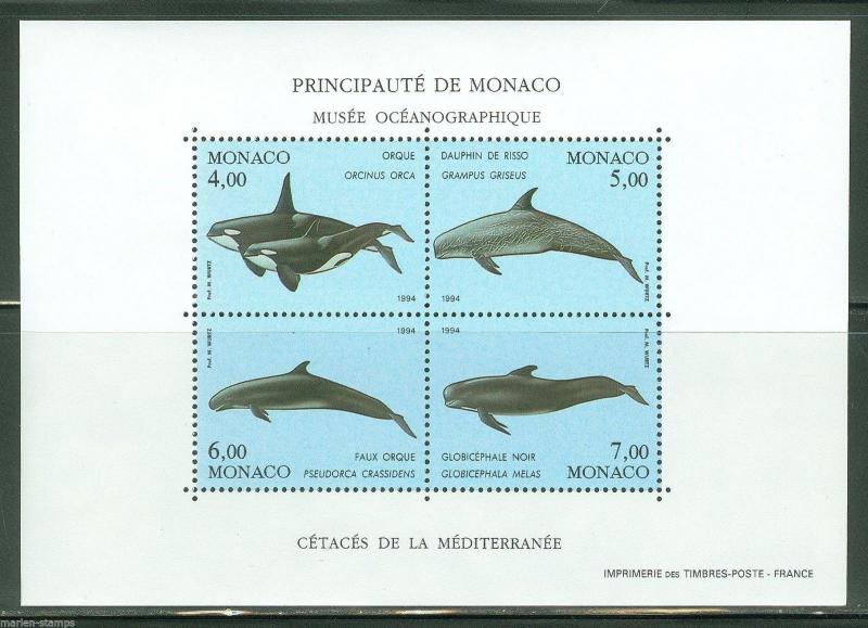 MONACO OCEANOGRAPHIS SOUVENIR SHEET SCOTT#1898  MINT NH