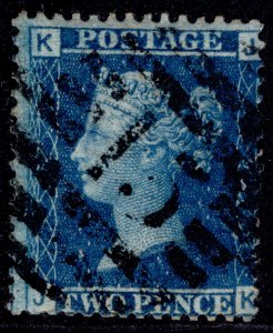 GB QV SG45, 2d blue plate 9, USED. Cat £15. JK